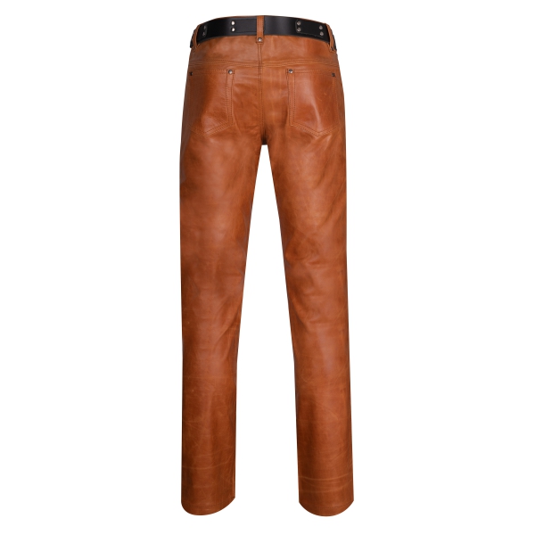 Leather trousers leather jeans middle brown W40 L32 LEATHER LINING